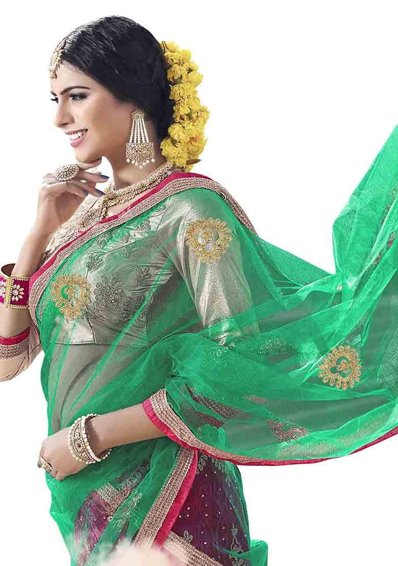 Pink Embroidery Work Net Women Lehenga Choli