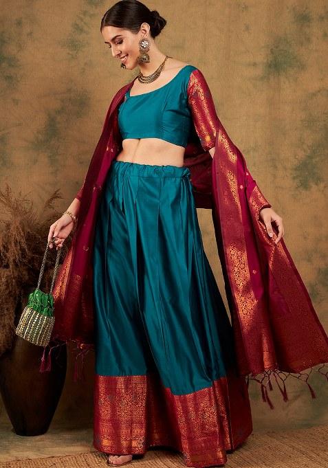 Green Embroidery Work Silk Women Lehenga Choli