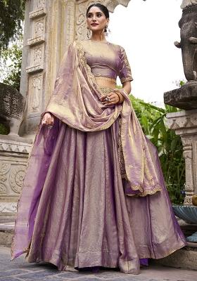 Lavender Embroidered Fendy Lehenga Choli