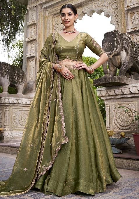 Mahendi Embroidered Fendy Lehenga Choli