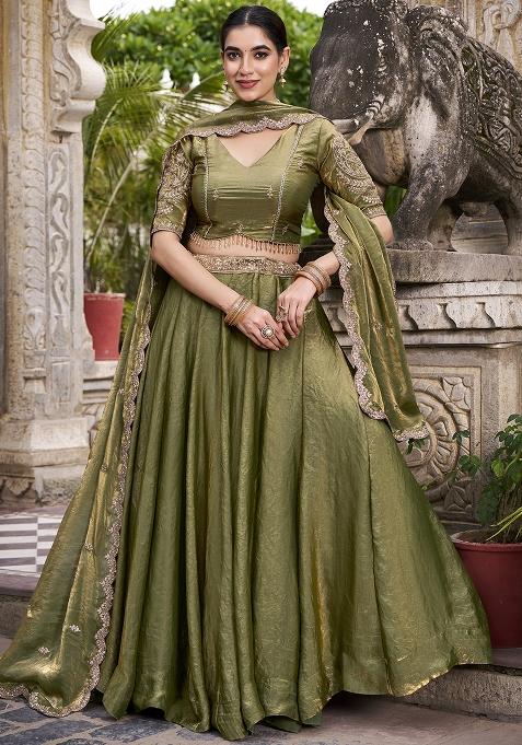 Mahendi Embroidered Fendy Lehenga Choli