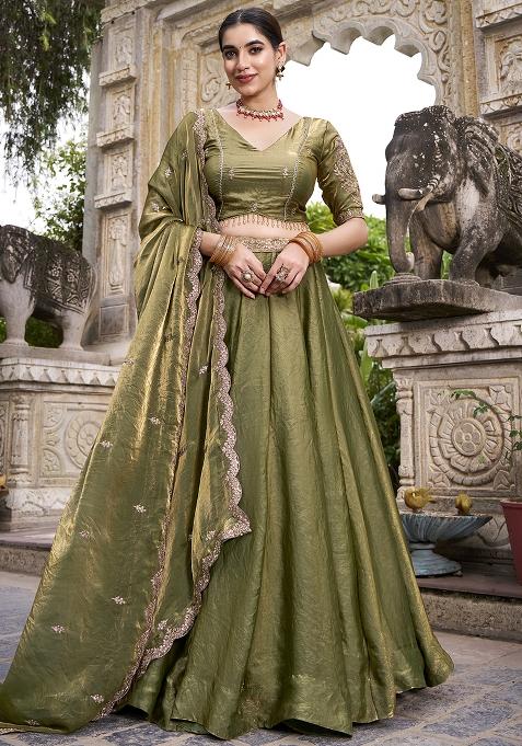 Mahendi Embroidered Fendy Lehenga Choli