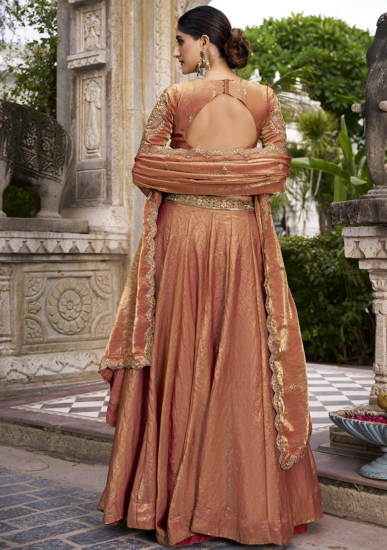 Orange Embroidered Fendy Lehenga Choli