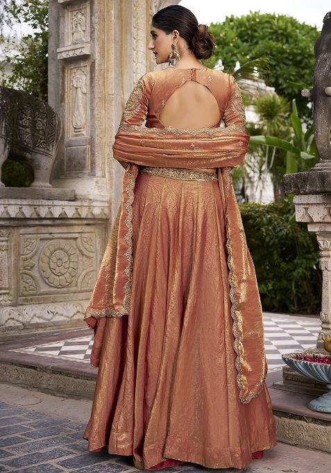 Orange Embroidered Fendy Lehenga Choli
