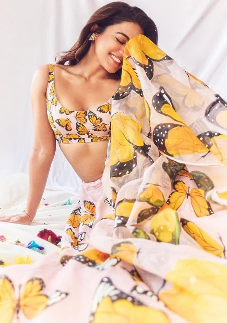 Multicolor Embroidered Blended Lehenga Set