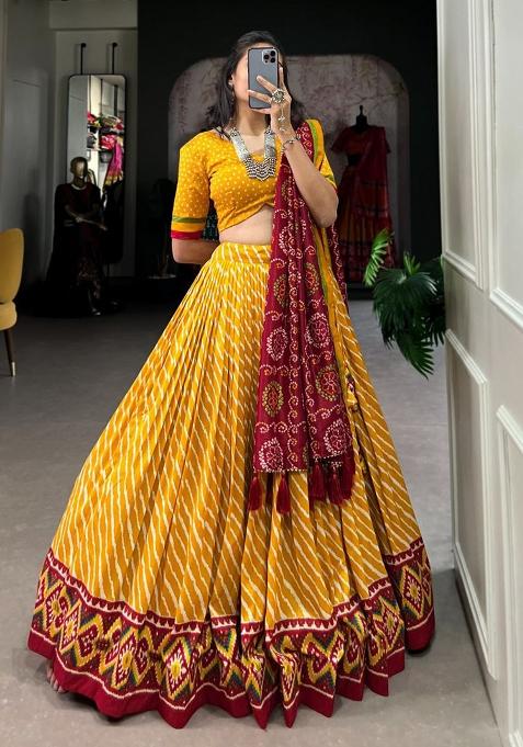 Multicolor Embroidered Blended Lehenga Set