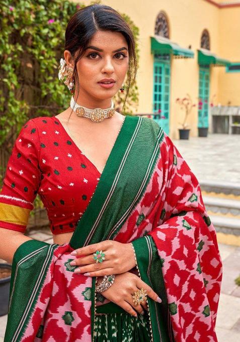 Multicolor Embroidered Blended Lehenga Set