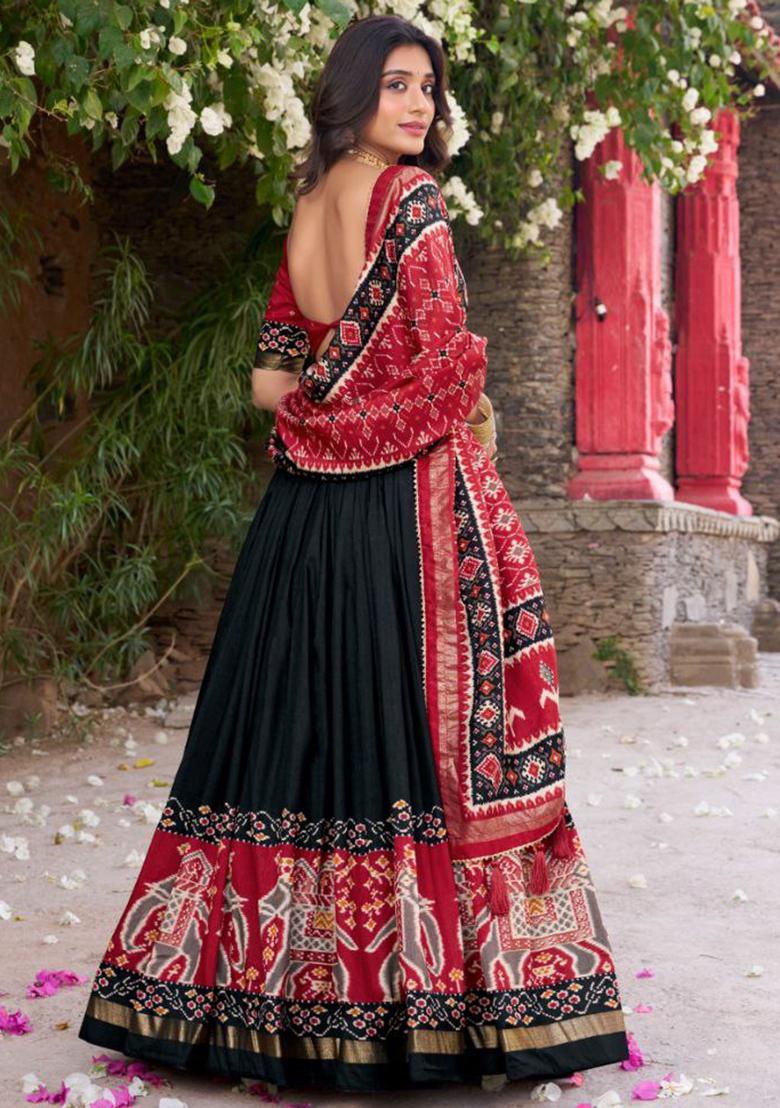 Multicolor Embroidered Blended Lehenga Set