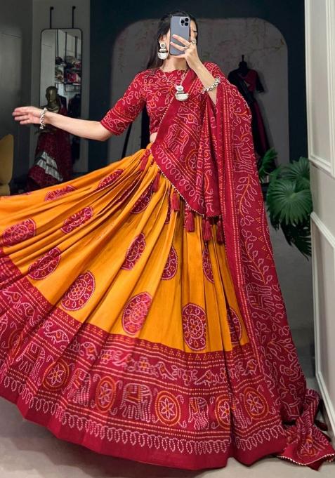 Multicolor Embroidered Blended Lehenga Set