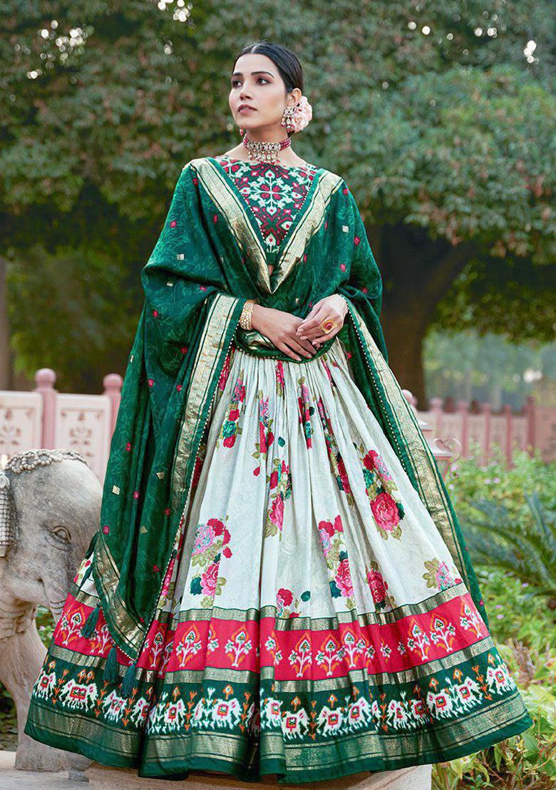 Multicolor Embroidered Blended Lehenga Set