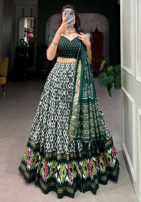Multicolor Embroidered Blended Lehenga Set
