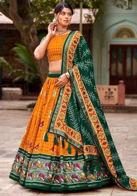 Multicolor Embroidered Blended Lehenga Set