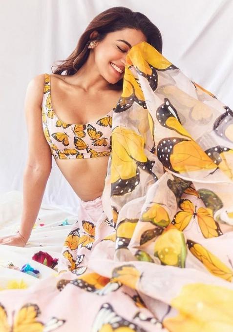 Light Pink Embroidered Silk Lehenga Set