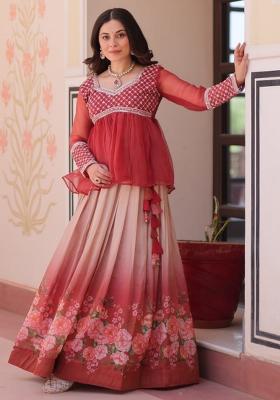 Gajri Embroidered Cosmos Lehenga Set