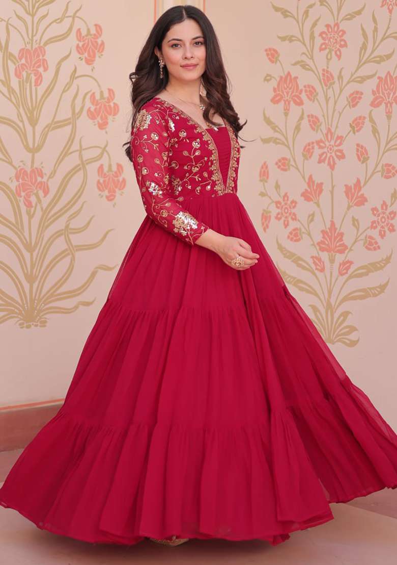 Rani Embroidered Faux Blooming Gwon Set - Indya