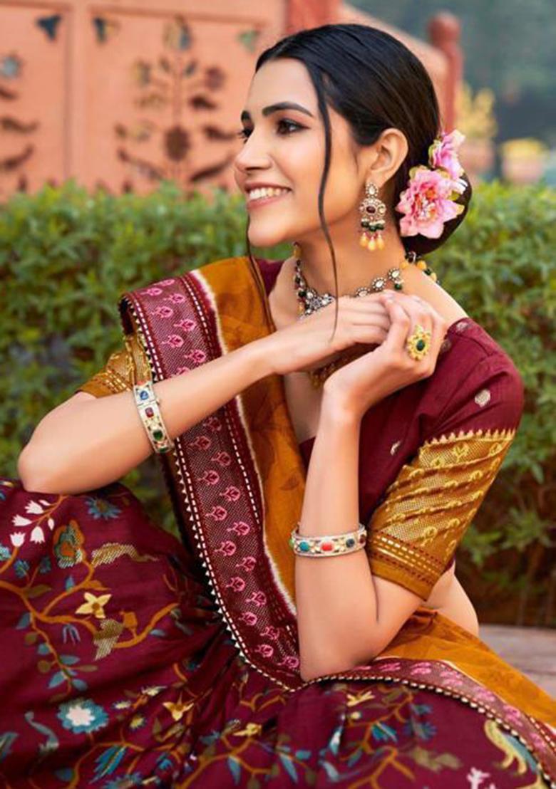 Multicolor Embroidered Silk Lehenga Set