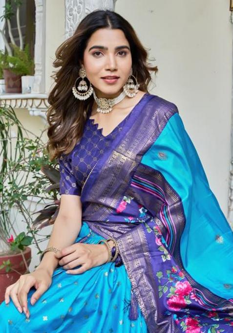 Multicolor Embroidered Silk Lehenga Set