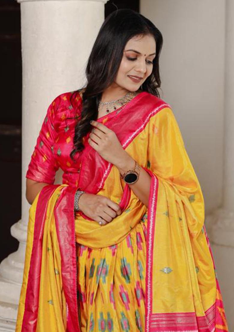 Multicolor Embroidered Silk Lehenga Set