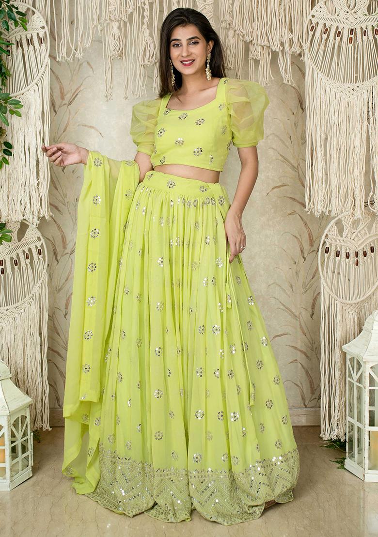 Multi Embroidered Georgette Lehenga Choli