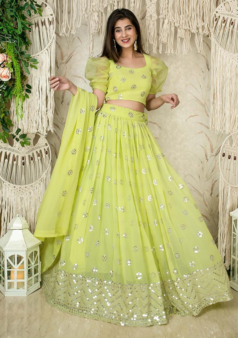 Multi Embroidered Georgette Lehenga Choli