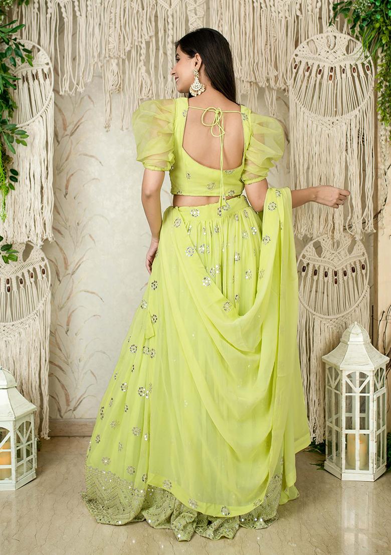 Multi Embroidered Georgette Lehenga Choli