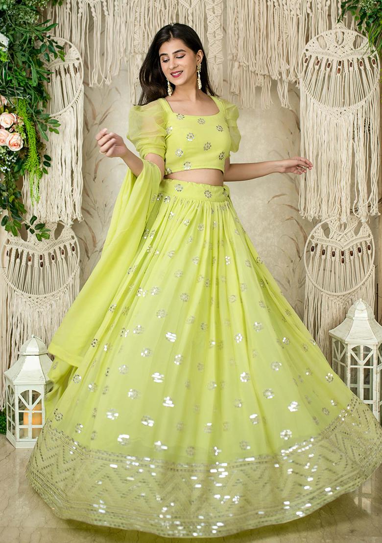 Multi Embroidered Georgette Lehenga Choli