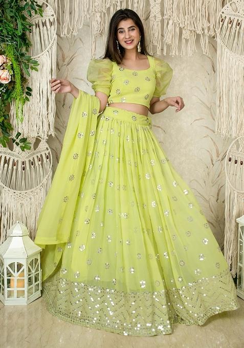 Multi Embroidered Georgette Lehenga Choli