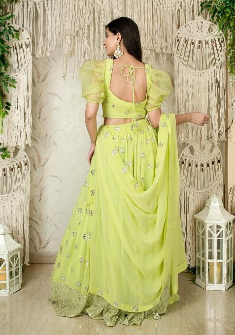 Multi Embroidered Georgette Lehenga Choli