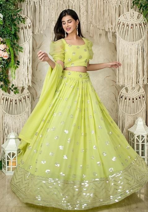 Multi Embroidered Georgette Lehenga Choli