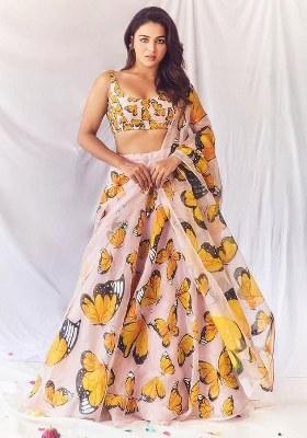 Pink Sequins Work Silk Lehenga Choli