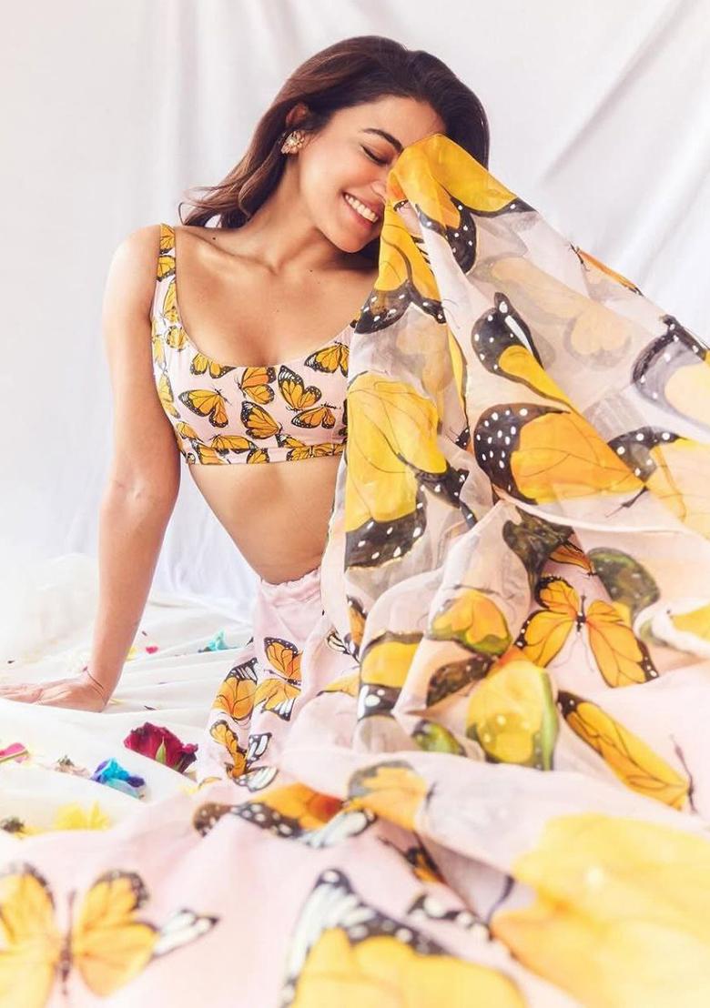 Pink Sequins Work Silk Lehenga Choli