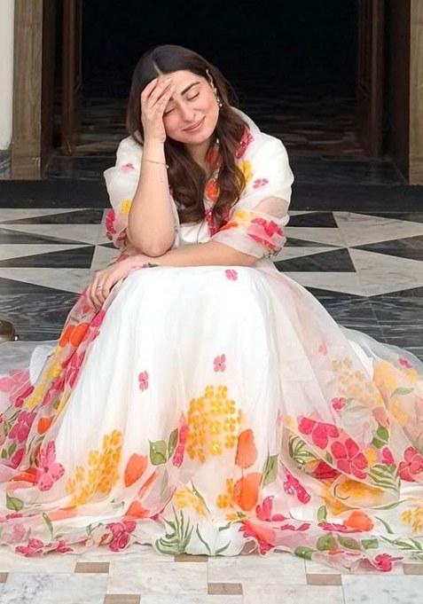 White Sequins Work Silk Lehenga Choli