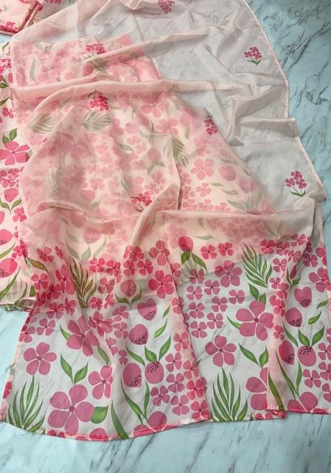 Peach Sequins Work Silk Lehenga Choli