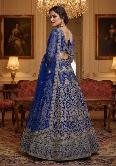 Dusty Rose Heavy Sequins Net Lehenga Set