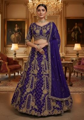 Pink Coding Sequins Work Silk Lehenga Set