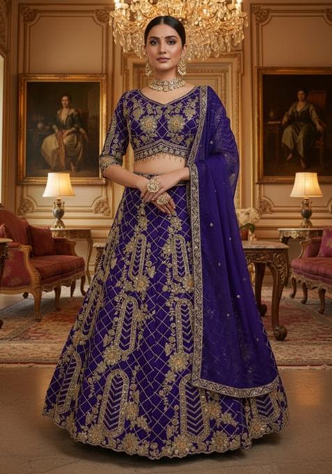 Pink Coding Sequins Work Silk Lehenga Set