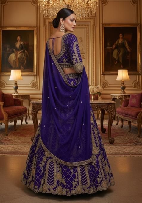 Pink Coding Sequins Work Silk Lehenga Set