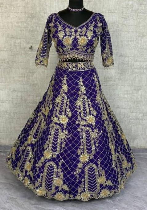 Pink Coding Sequins Work Silk Lehenga Set