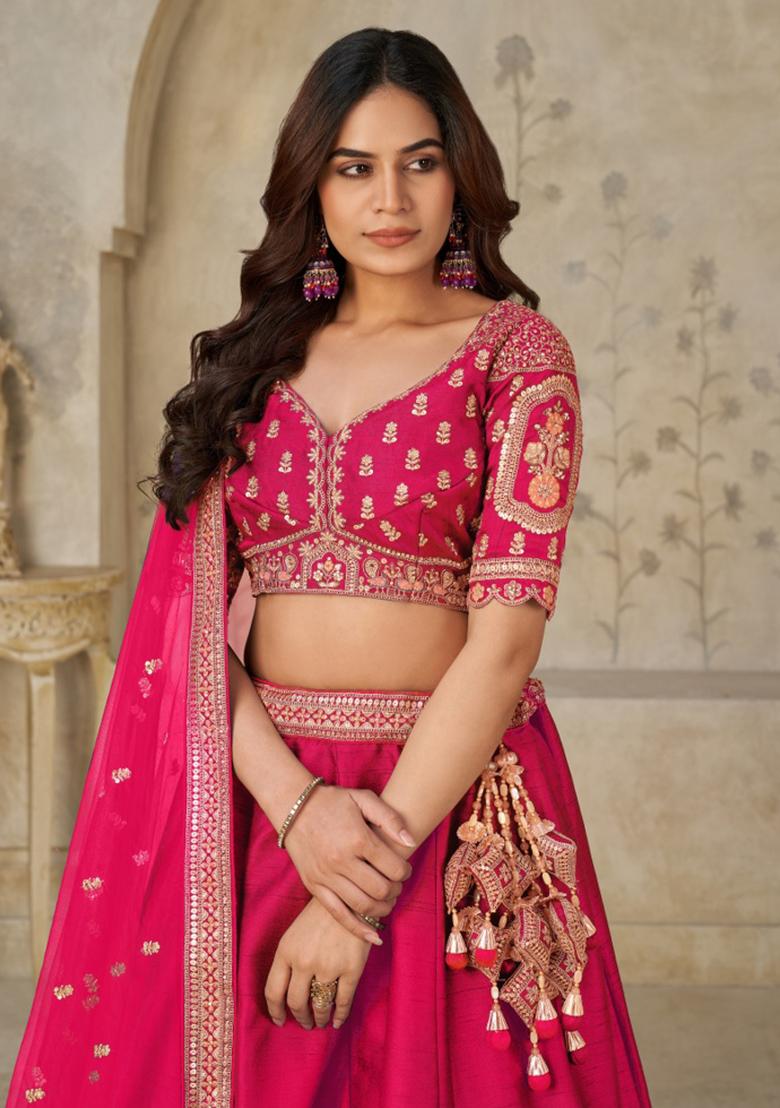 Rani Bridal Ensemble With Elephant Motifs Silk Lehenga Set