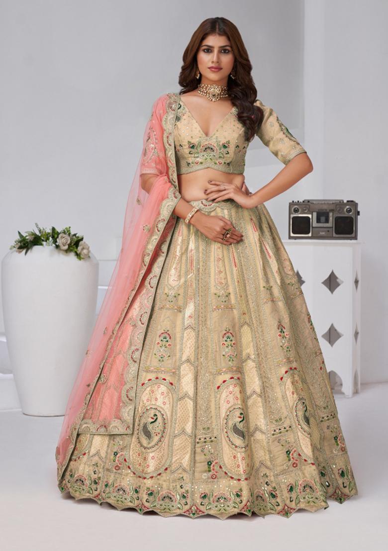 Chiku Embroidery Silk Lehenga Set - Indya