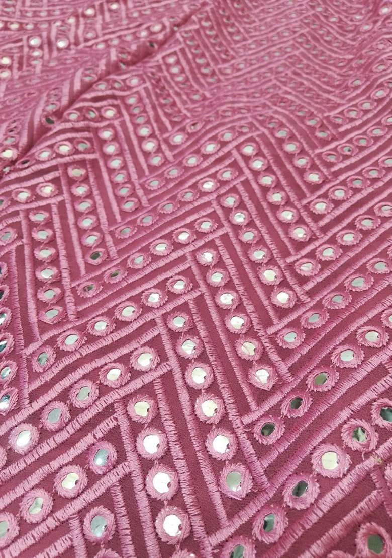 Metalic Pink Choli Georgette Lehenga with Embroidery for Diwali | Wedding & Festive Wear - Indya