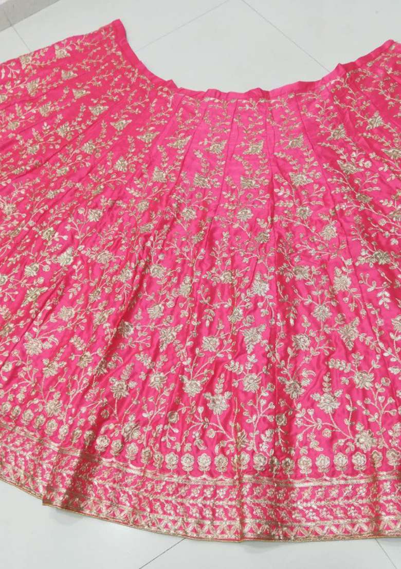Gajri Embroidery Silk Blend Lehenga Choli for Diwali and Festive Wear - Indya