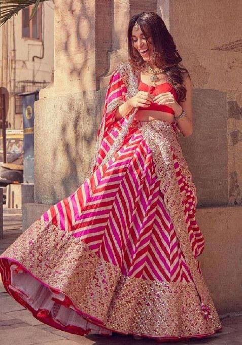 Multi Color Embroidery Georgette Lehenga Choli