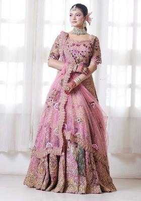 Multicolor Embroidery Georgette Lehenga Set