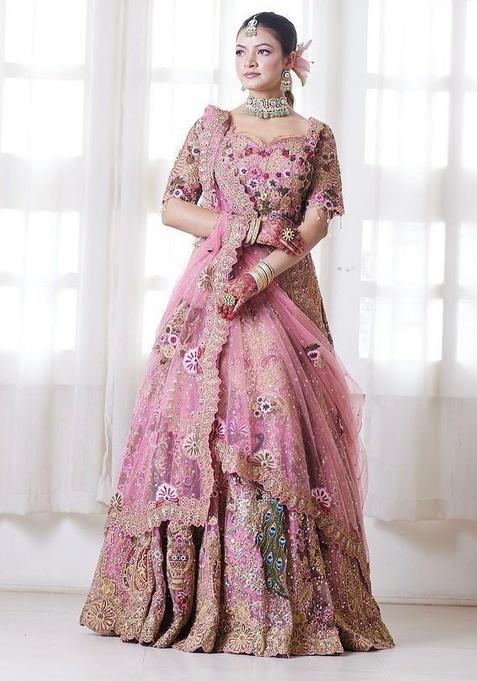 Multicolor Embroidery Georgette Lehenga Set