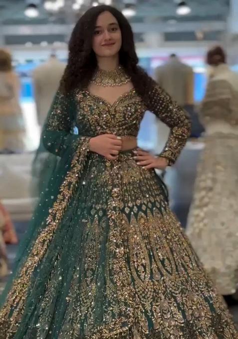 Multicolor Embroidery Net Lehenga Set