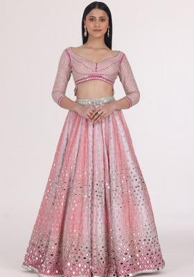 Multicolor Embroidery Georgette Lehenga Set