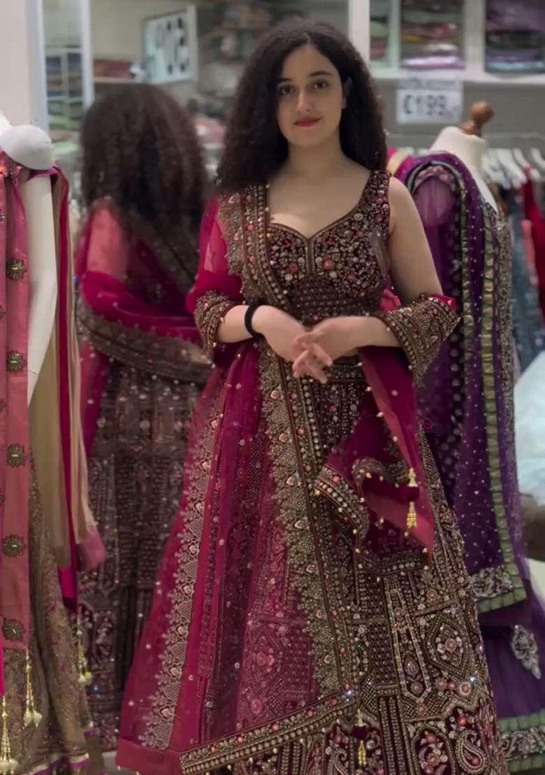 Multicolor Embroidery Georgette Lehenga Set - Indya