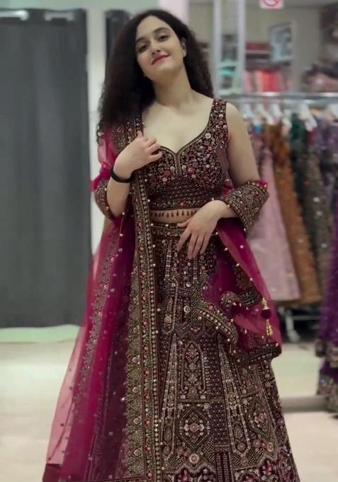 Multicolor Embroidery Georgette Lehenga Set