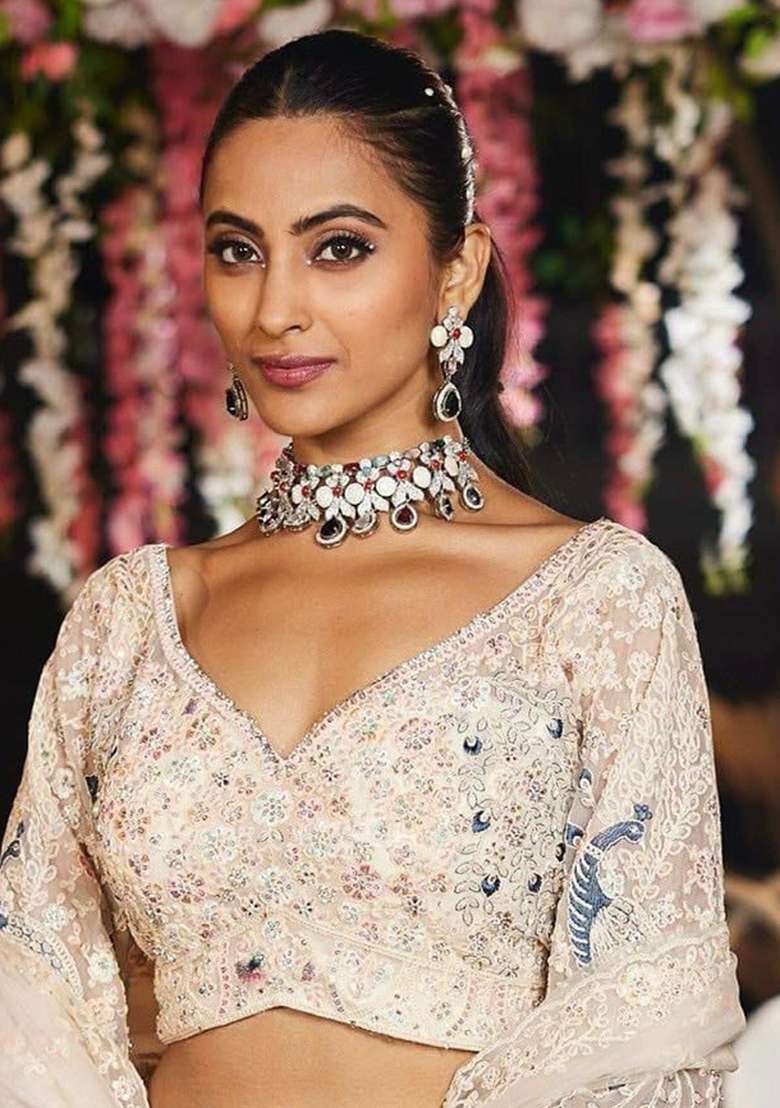 Multicolor Sequence Work Net Lehenga Set for Diwali | Wedding & Festive Wear - Indya